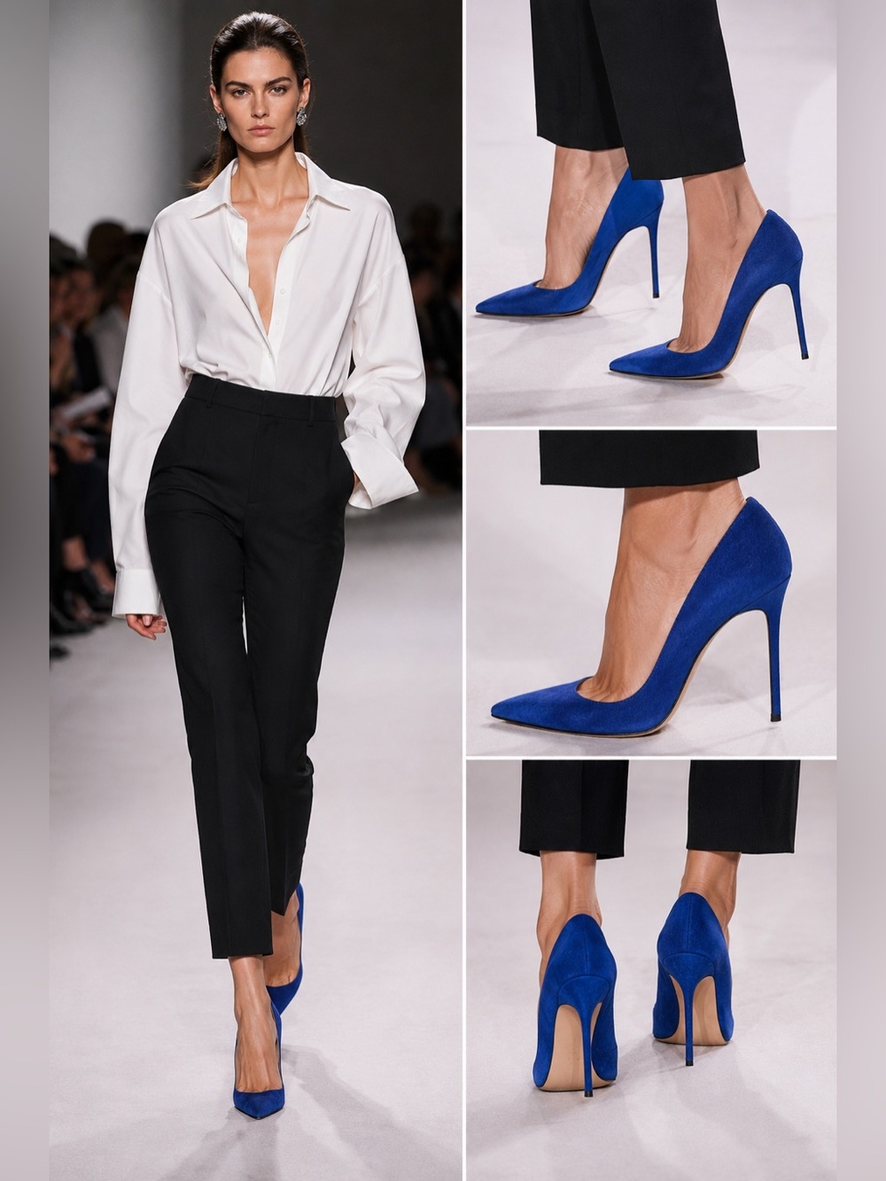Manolo Blahnik BB 105 Blue Suede Pointed Toe Pumps Heels EU 37.5